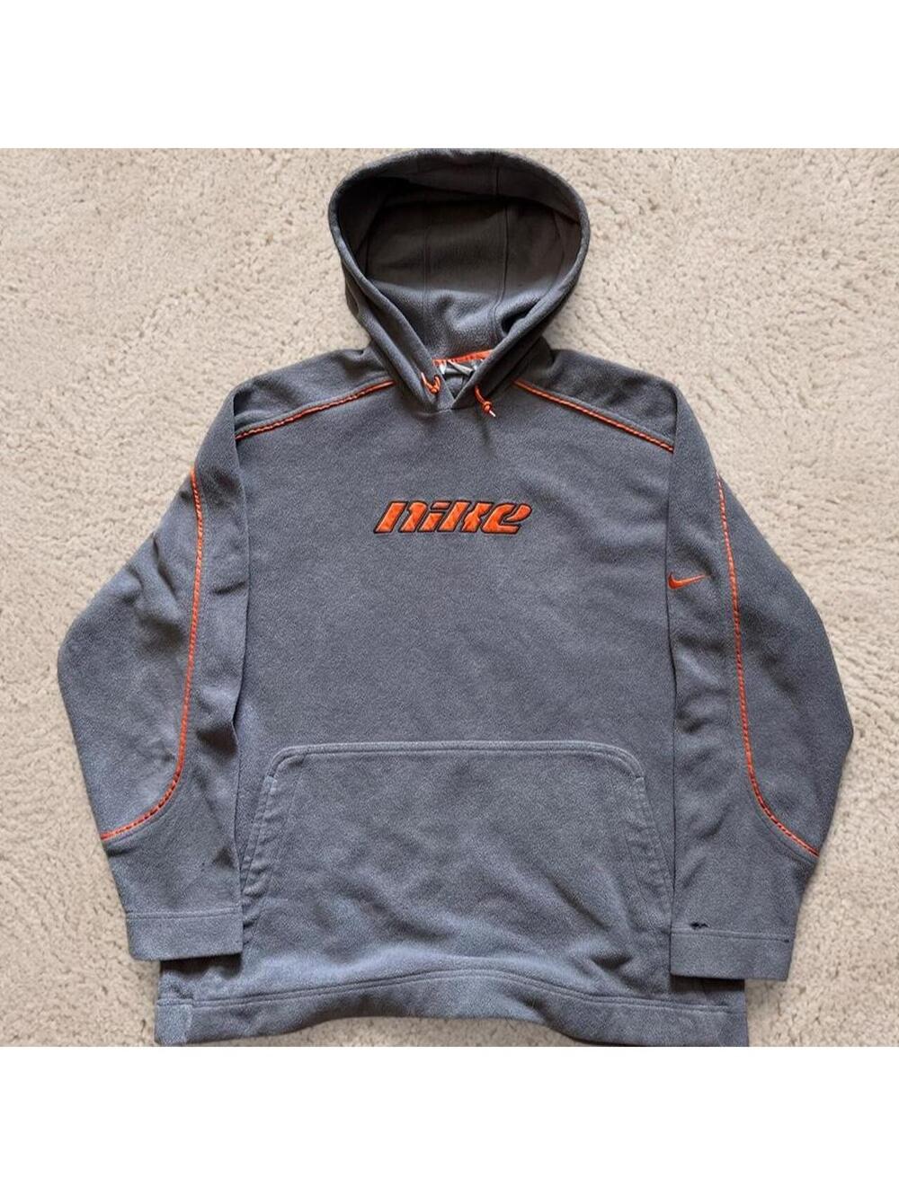 Y2K Nike grey face fleece hoodie